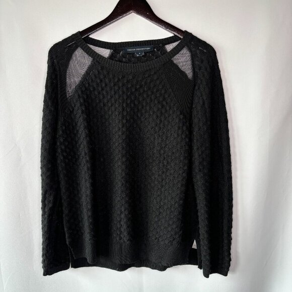 French Connection Women's Wool Blend Mesh Long Sleeve Sweater Size Small - Picture 1 of 7